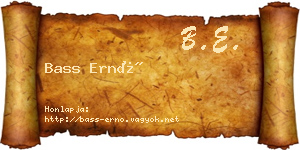 Bass Ernő névjegykártya
